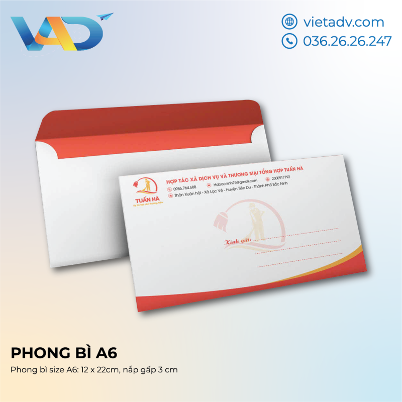 In phong bì A6