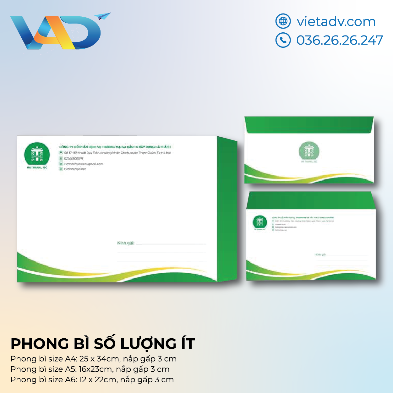 In phong bì số lượng ít