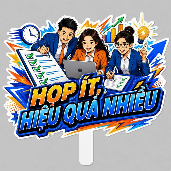Hashtag HỌP ÍT, HIỆU QUẢ NHIỀU